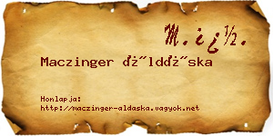 Maczinger Áldáska névjegykártya